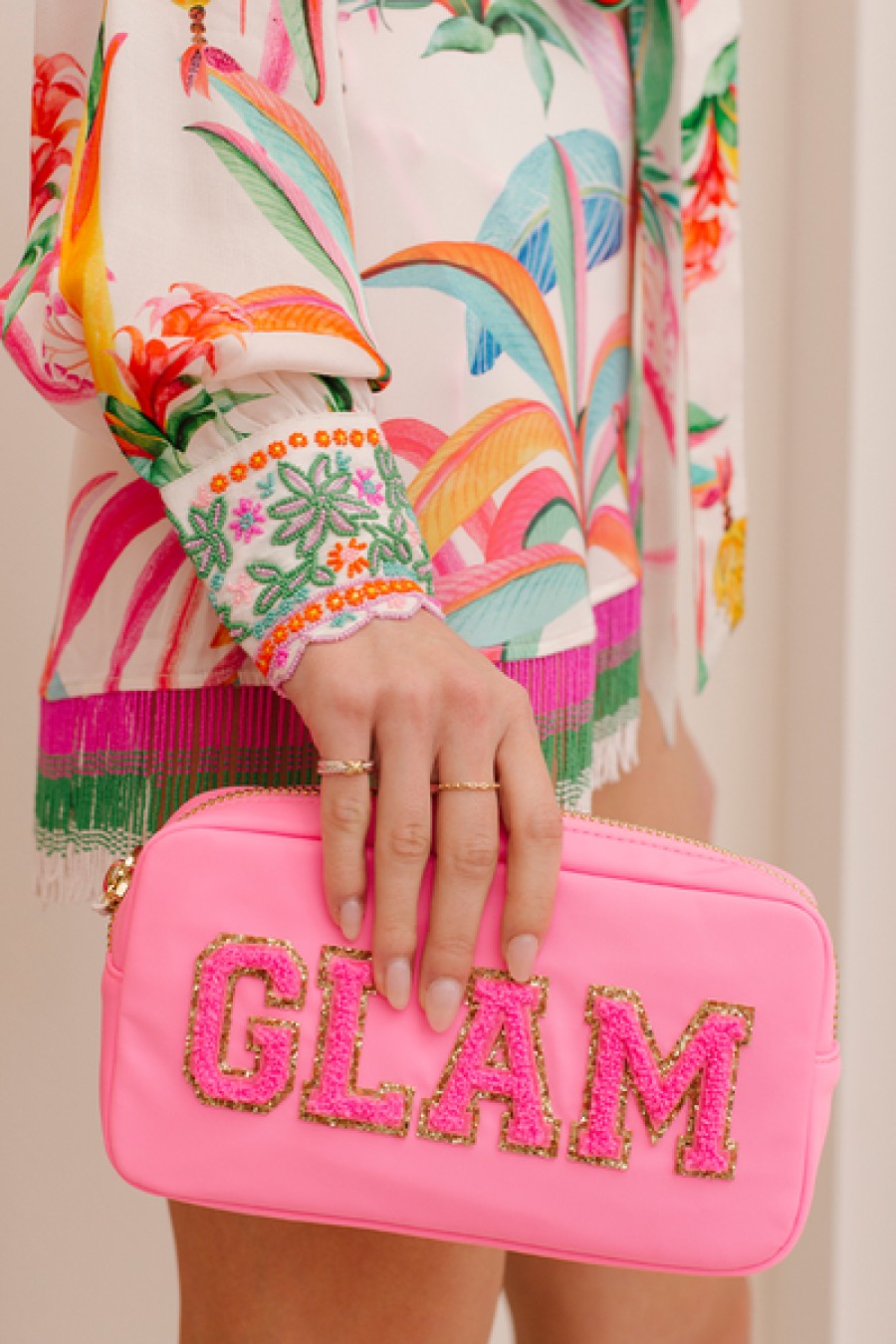 Bags Stoney Clover Lane | Stoney Clover Lane - "Glam" Small Pouch - Bubblegum