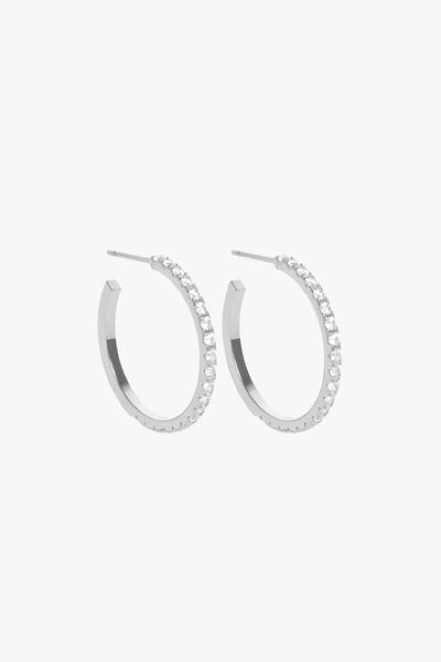 Accessories Marrin Costello Jewelry | Marrin Costello Jewelry - Jay 1" Diamond Hoops - Silver