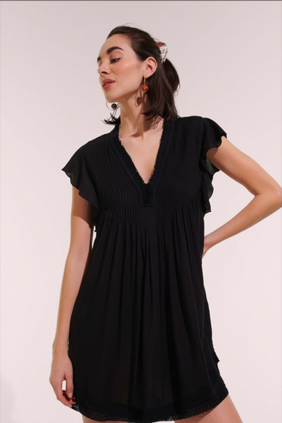 Clothing Poupette St Barth | Poupette St. Barth - Sasha Mini Dress - Black