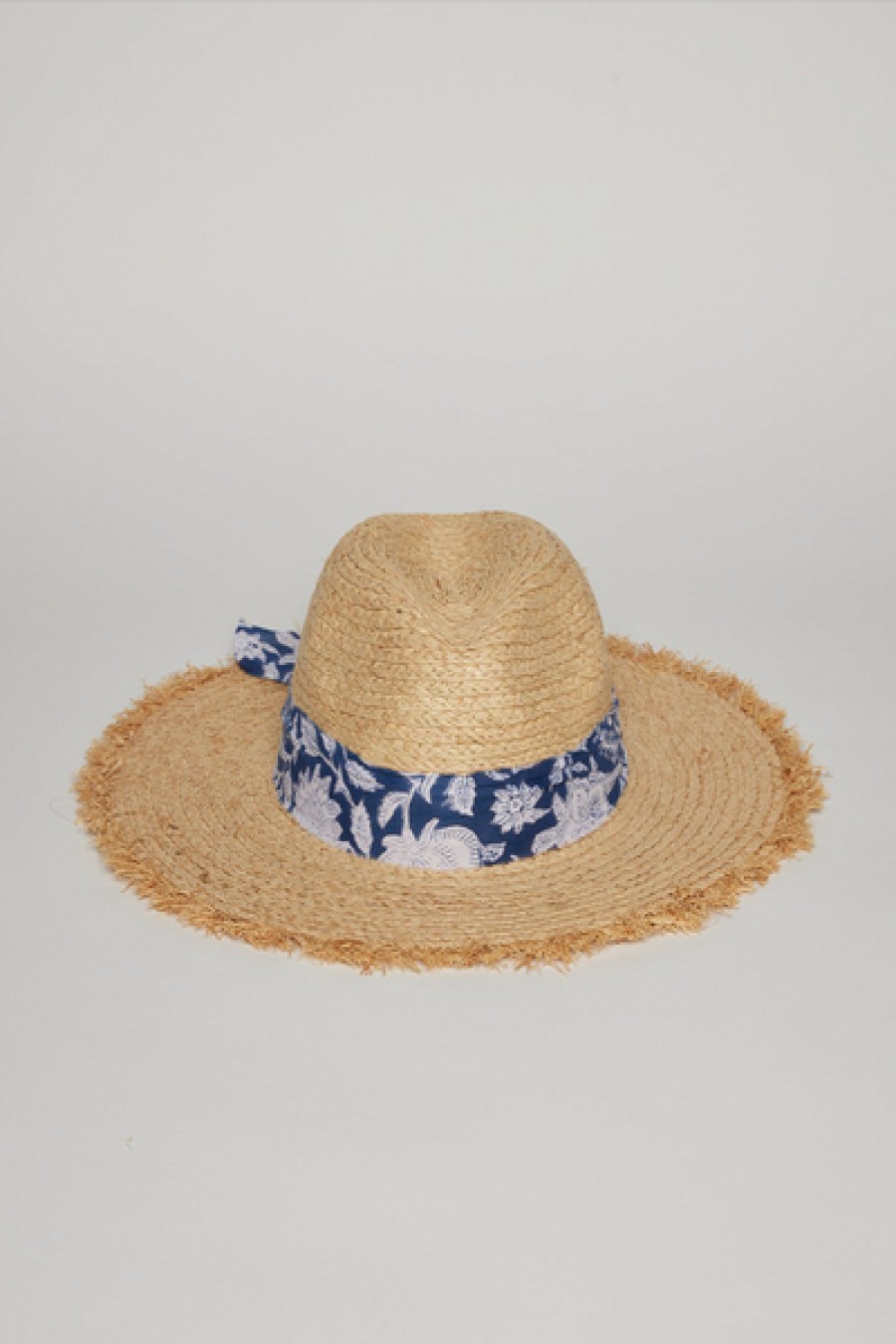 Accessories Hat Attack | Hat Attack - Seaside Continental Hat - Natural/Blue