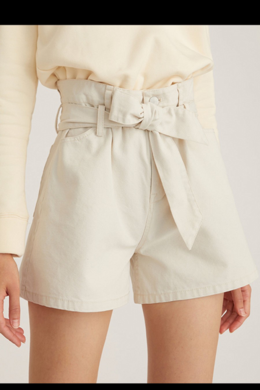 Clothing Marissa Webb | Marissa Webb - Banks Paper Bag Canvas Boyfriend Short - Oat
