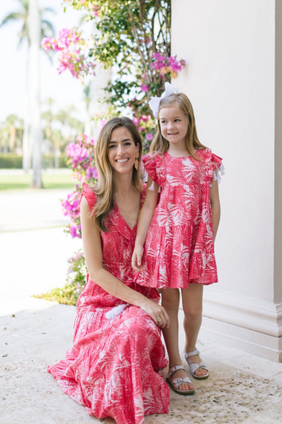 Clothing Mer St. Barth | Mer St. Barth - Sophie Girl'S Tassel Dress - Pink Palm