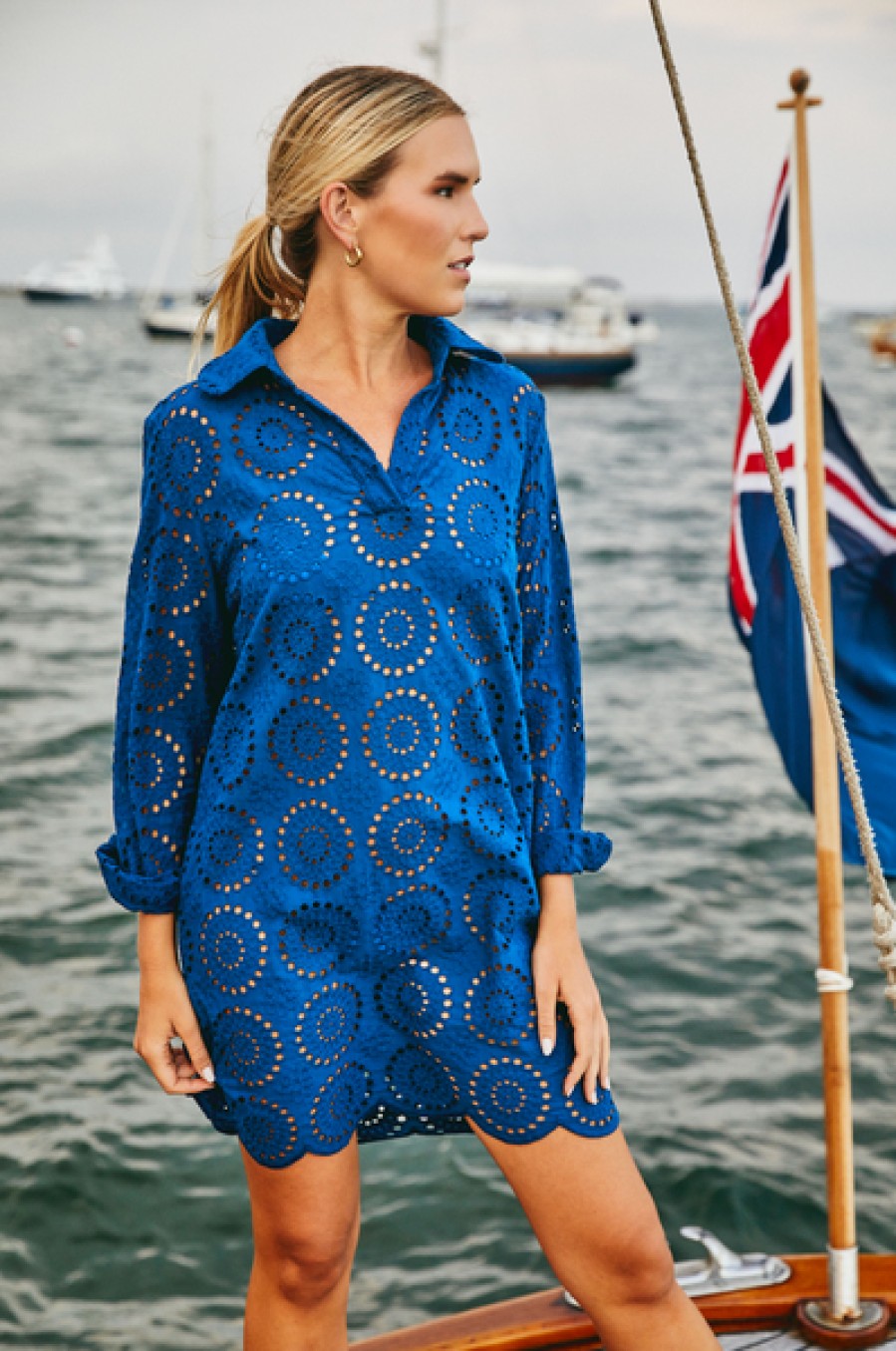 Clothing Cartolina | Cartolina - Peyton Coverup - Navy