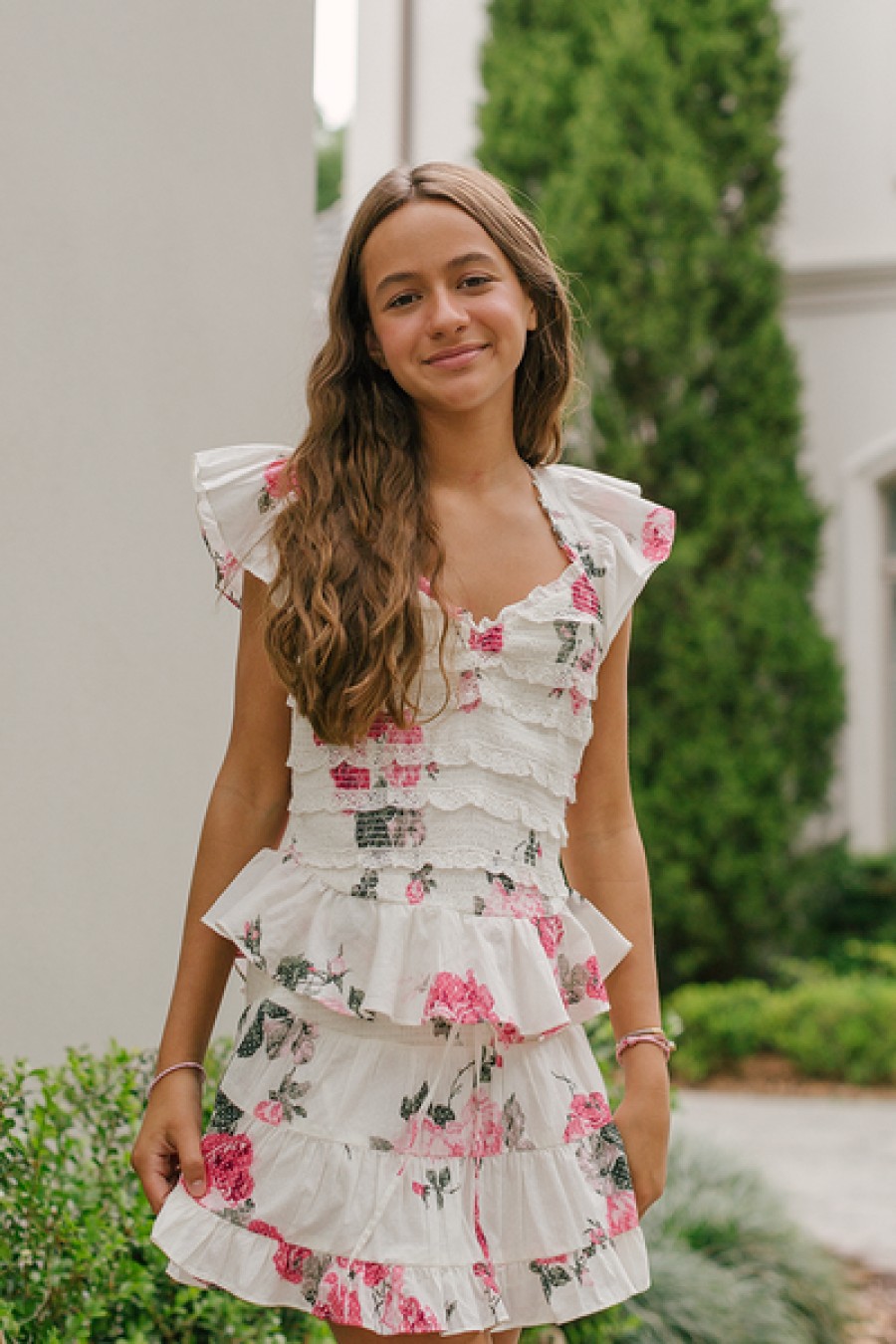 Clothing LoveShackFancy | Loveshackfancy - Aldana Mini Skirt - Paradise Pink