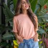 Clothing Marissa Webb | Marissa Webb - So Relaxed Jersey Boyfriend Tee - Papaya