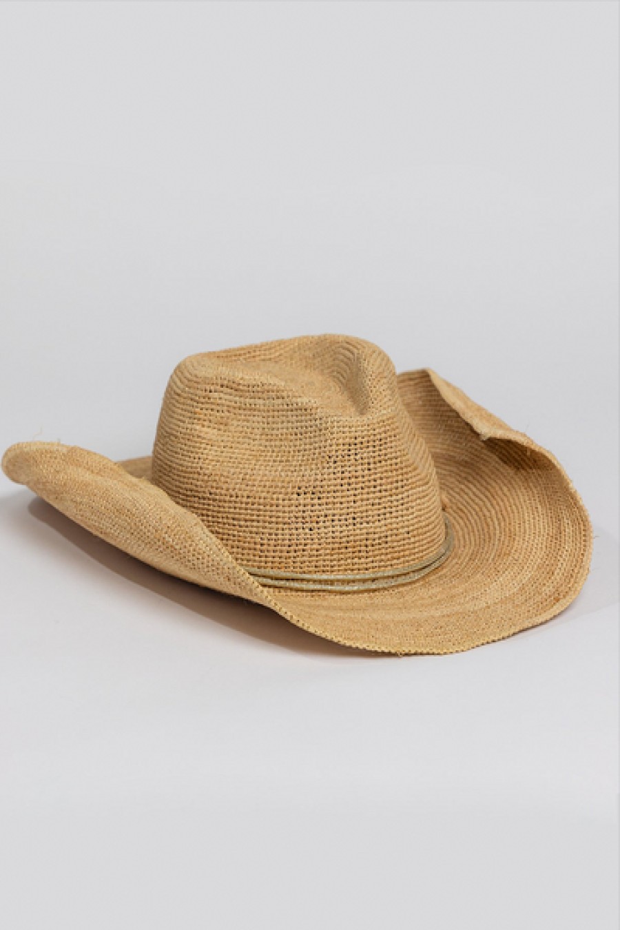 Accessories Hat Attack | Hat Attack - Raffia Crochet Cowboy Hat - Natural/Gold