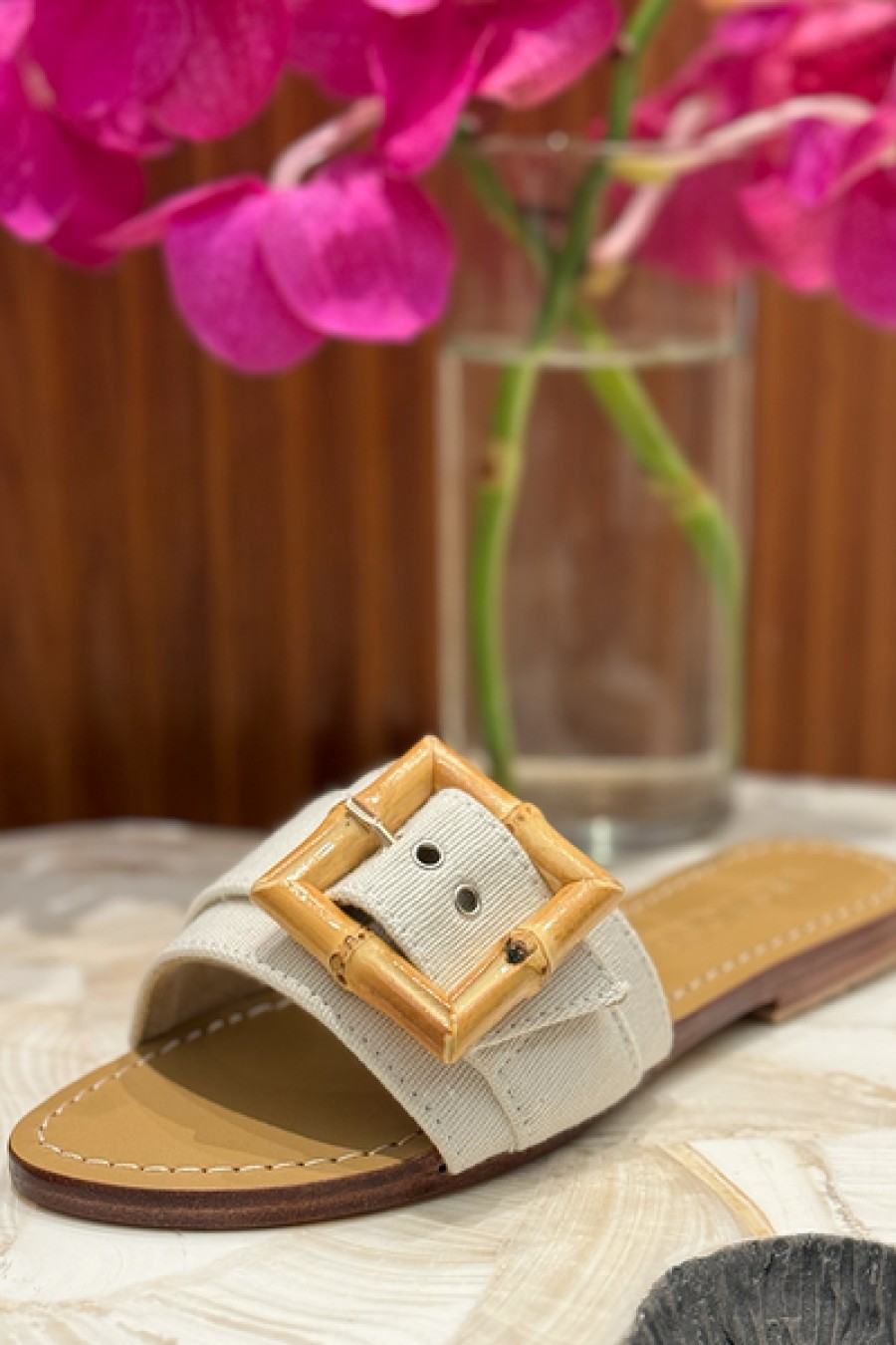 Shoes Mystique | Mystique - Monaco Sandal - Twill/Bamboo