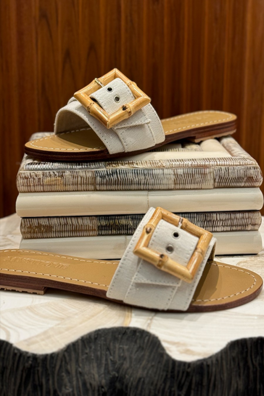 Shoes Mystique | Mystique - Monaco Sandal - Twill/Bamboo