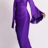 Clothing PatBO | Patbo - Fringe Trim Oscar Dress - Purple