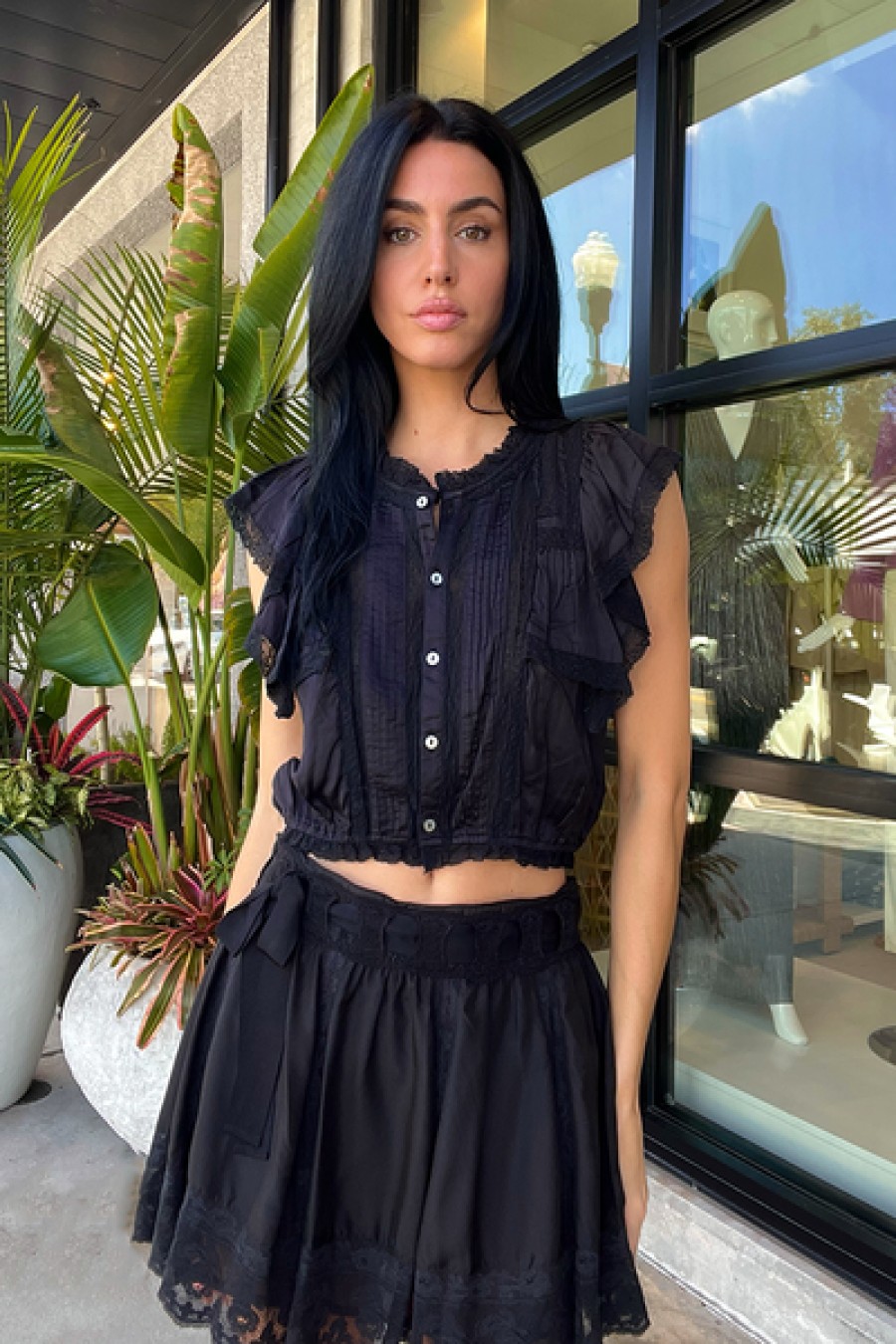 Clothing LoveShackFancy | Loveshackfancy - Nora Top - Black