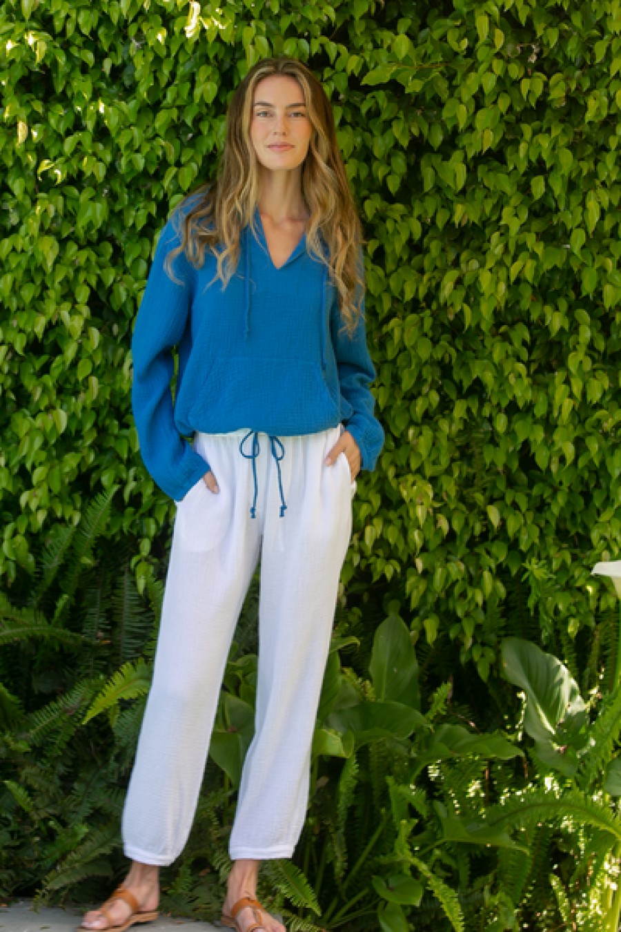 Clothing Honorine | Honorine - Tawny Hoodie - Waterfall