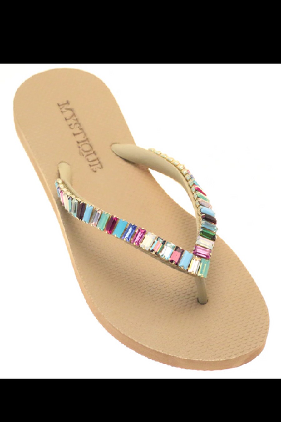 Shoes Mystique | Mystique - Anchorage Flip Flops - Beige/Dark Multi