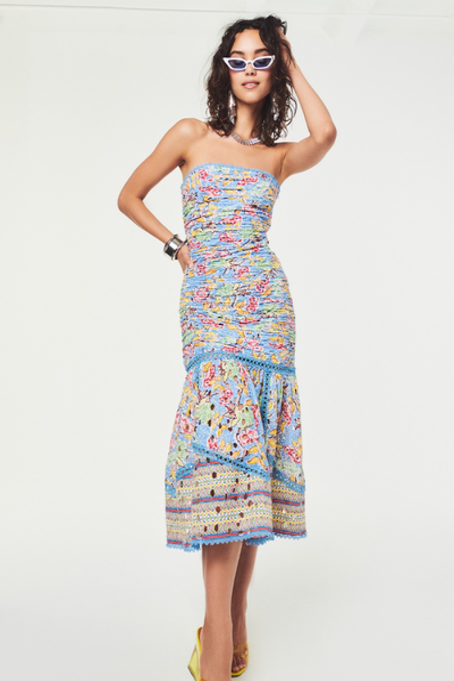 Clothing Hemant 0026 Nandita | Hemant & Nandita - Preet Midi Dress - Blue