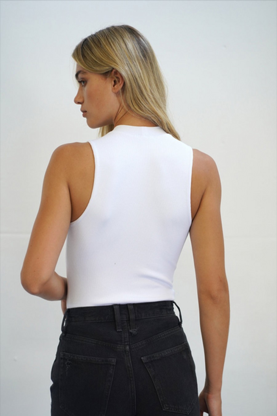 Clothing LNA | Lna - Ribbed Double Layer Sleeveless Tank - White