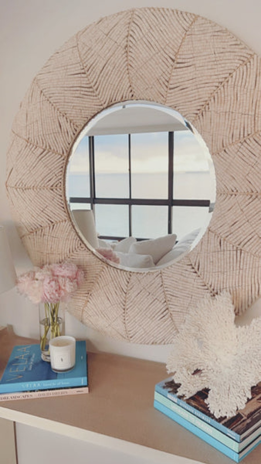 Home Sunni Spencer | Coco Bead Mirror - Ivory