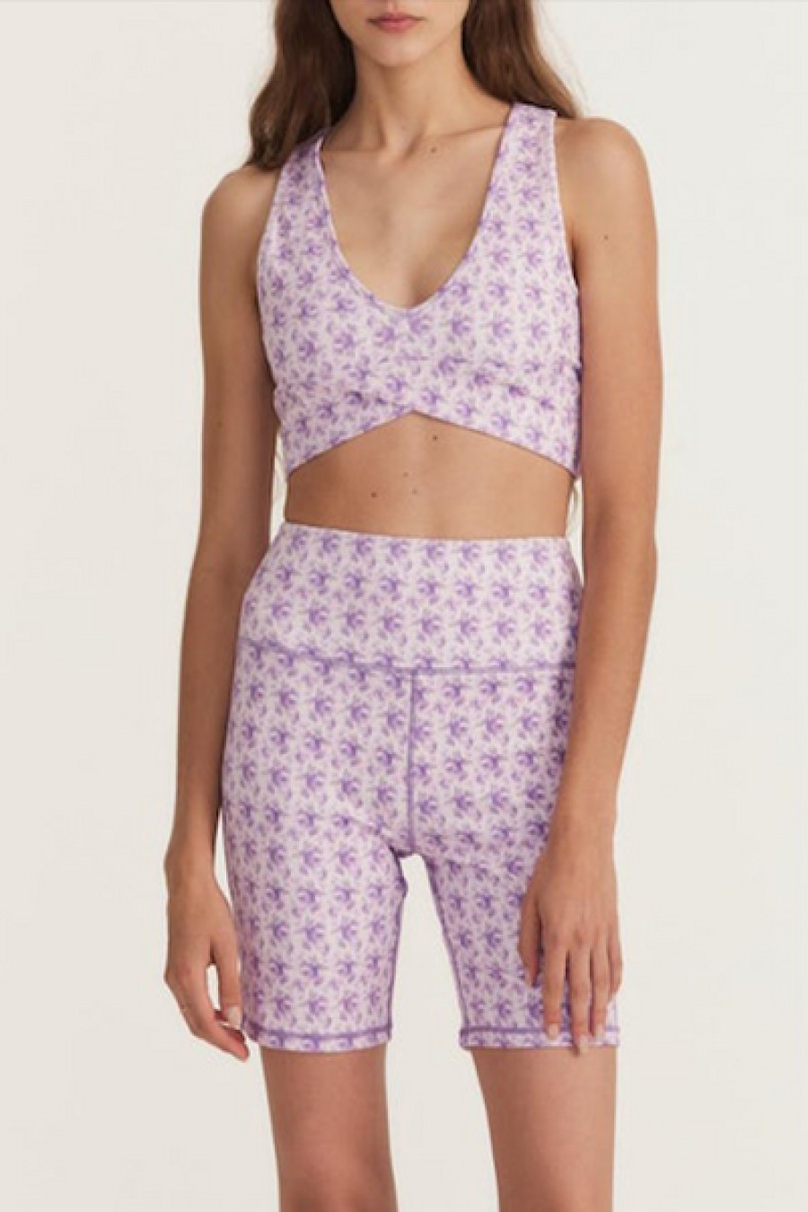Clothing LoveShackFancy | Loveshackfancy - Giada Biker Short - Violet Meadow